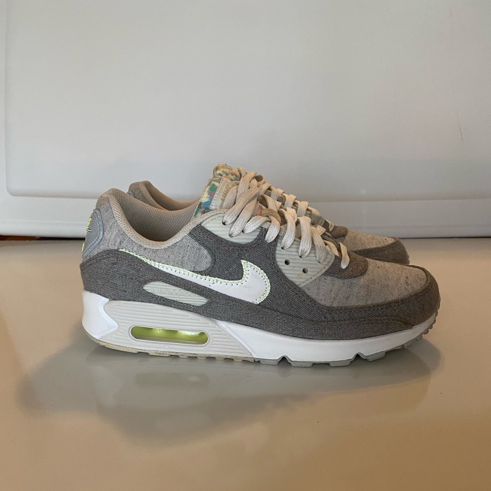 Nike Air Max 90 Recycled Canvas Grey White Men Size 8